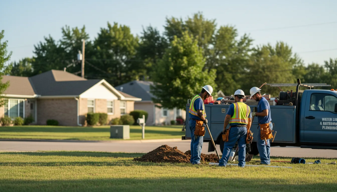 Residential water line and bathroom plumbing service in Jones, MI